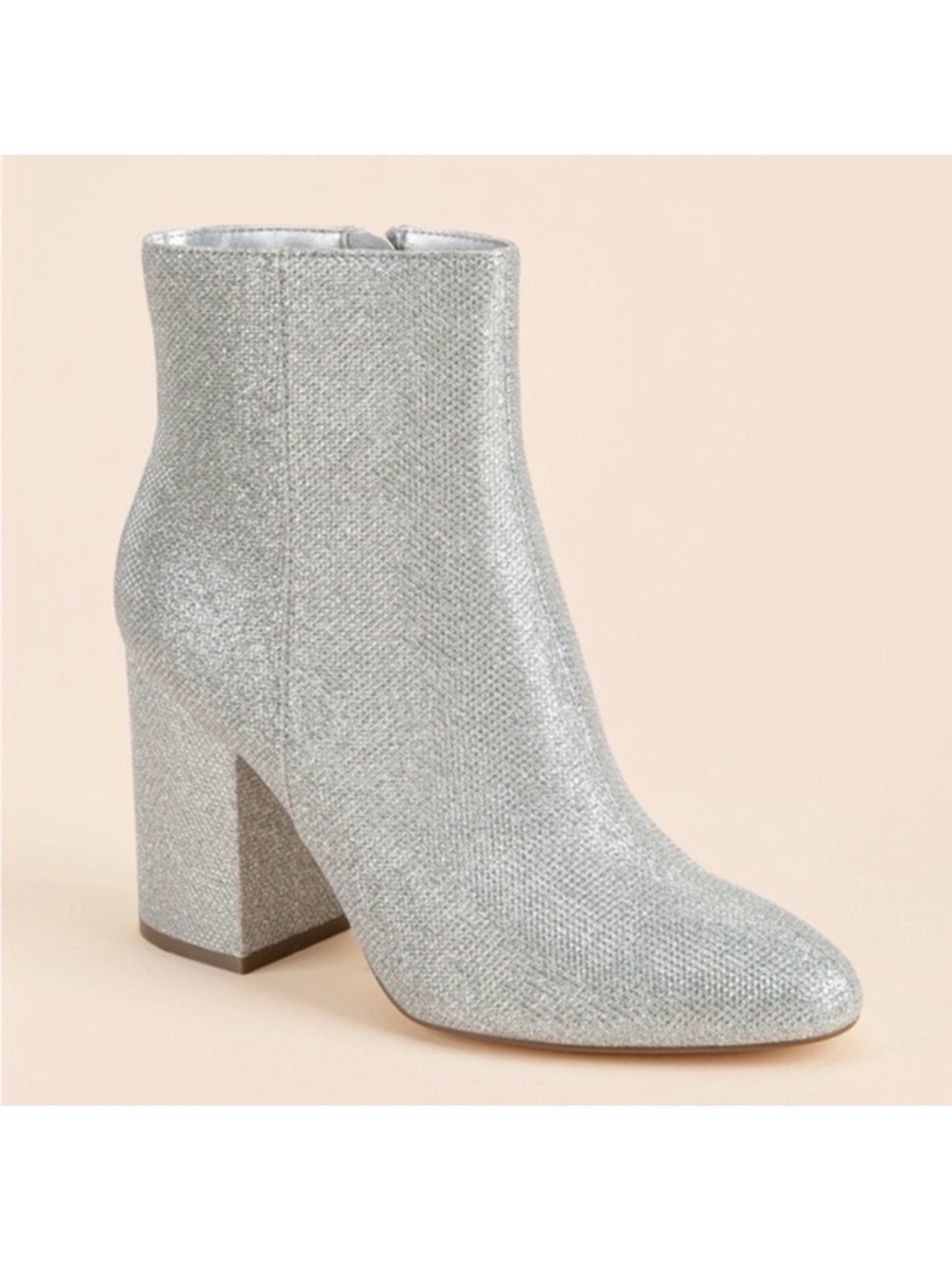 Madden Girl Silver Sparkle Heel Booties